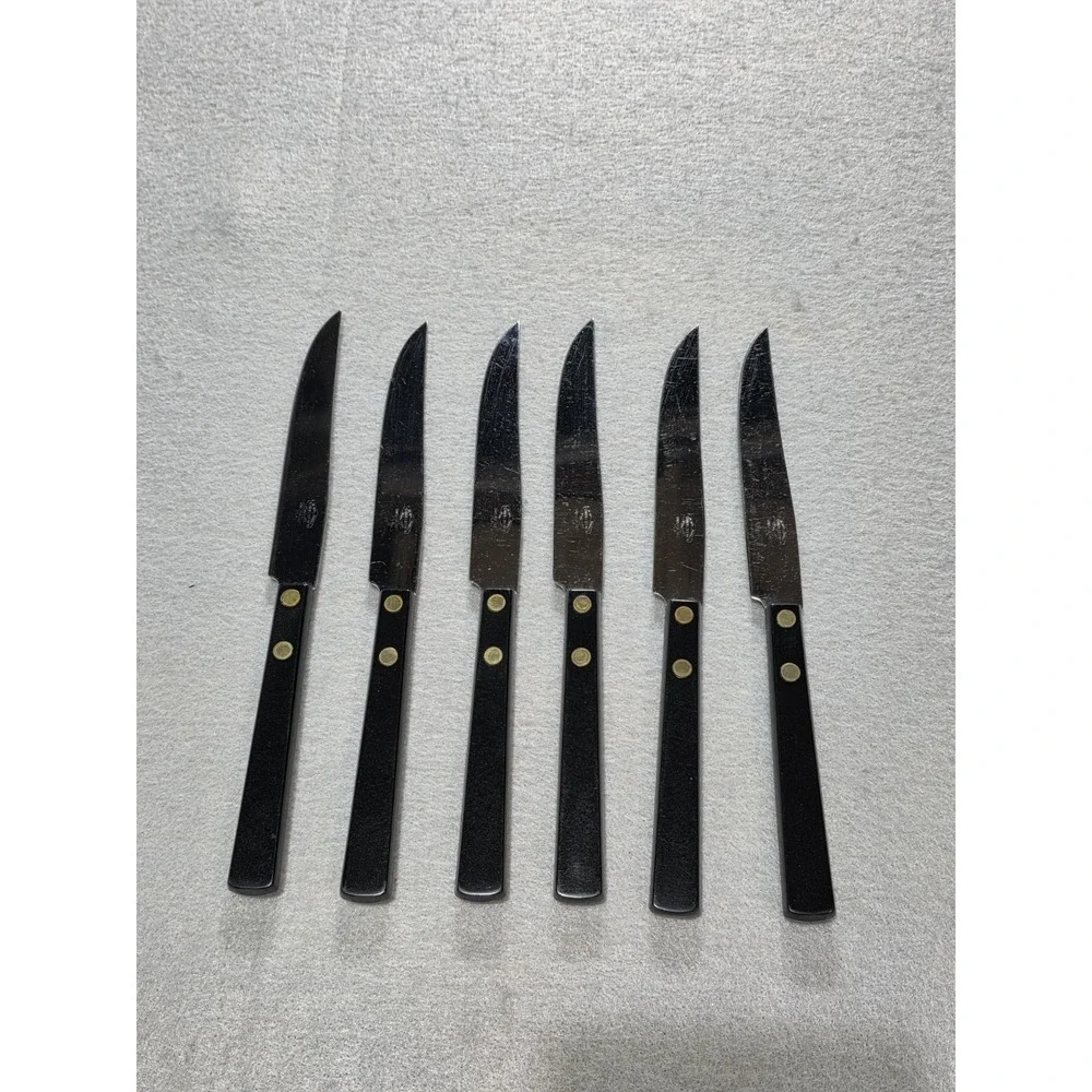 Vintage Royal Brand Sharp Cutter Stainless Steel Steak Knives Set Of 6